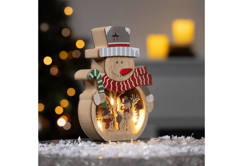 Bambelaa! LED Dekolicht Bambelaa! LED Schneemann Holz ca. 11 x 3 x 15,8 cm von Bambelaa!