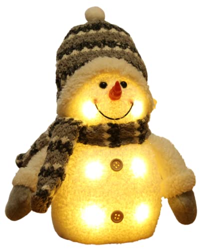 Bambelaa! Schneemann Coldy Deko LED Figuren Weihnachten Klein Grau Weiß Beleuchtet Innen Weihnachtsdeko Winter von Bambelaa!