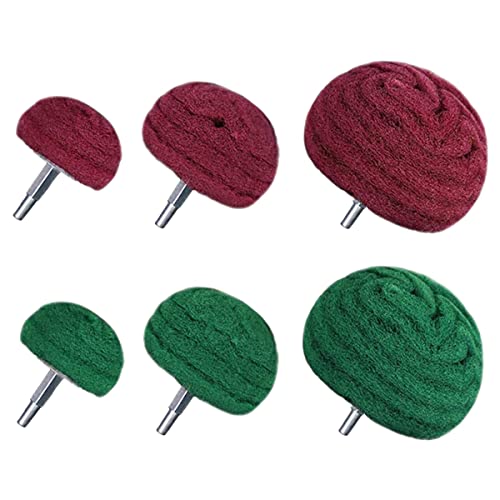 Bamberg 6 Dome Type Sanding Mop Polishing Pad, Nylonfaser-Polierrad, 180 KöRner Gemischt mit 320 KöRnern (Rot + GrüN Gemischt) von Bamberg