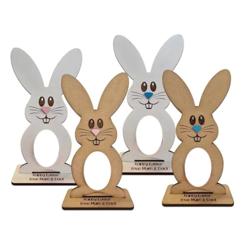 Bamberg Hölzerner Eierständer, Hasen-Eierregal, Hölzerner Osterhasen-Eierhalter für Kinder-Eier, Personalisierter Tisch für Kinder (Keine Eier) von Bamberg