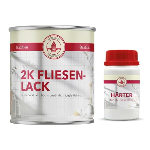 Bamberger Farbwerke 2K Fliesenlack Fliesenfarbe matt (Wand- & Bodenfliesen) (Altrosa, 750.00 ml (1er Pack)) von Bamberger Farbwerke