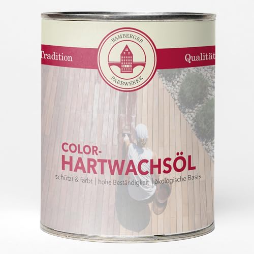 Bamberger Farbwerke Color Hartwachsöl farbig Coloröl Holzöl Möbelöl Möbel Holz Treppen (Weiss, 2,5L) von Bamberger Farbwerke