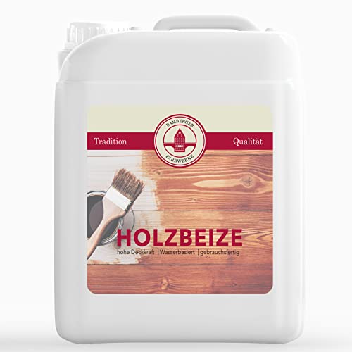 Bamberger Farbwerke Holzbeize Tischlerbeize Wasserbeize Holzfarbe (Schwarz, 5L) von Bamberger Farbwerke