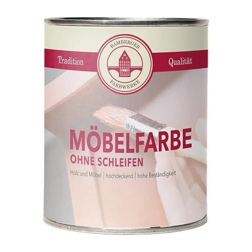 Bamberger Farbwerke Möbelfarbe ohne Schleifen matt (Kreidefarbe für Holz & Metall) (Anthrazit Grau matt, 750ml) von Bamberger Farbwerke