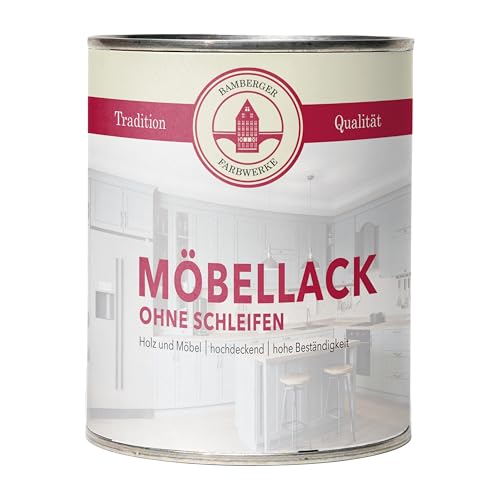 Bamberger Farbwerke Möbellack ohne Schleifen matt (Kreidefarbe für Holz & Metall) (Weiß matt, 750ml) von Bamberger Farbwerke