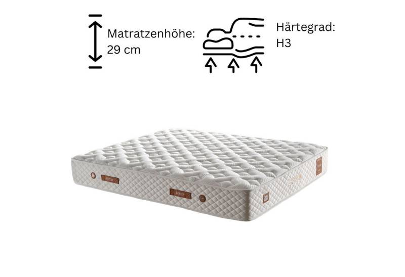Taschenfederkernmatratze 7 Schichten Höhe 29 cm Matratze 160x200 - 180x200 Thermo Control, Bambi, 29 cm hoch von Bambi