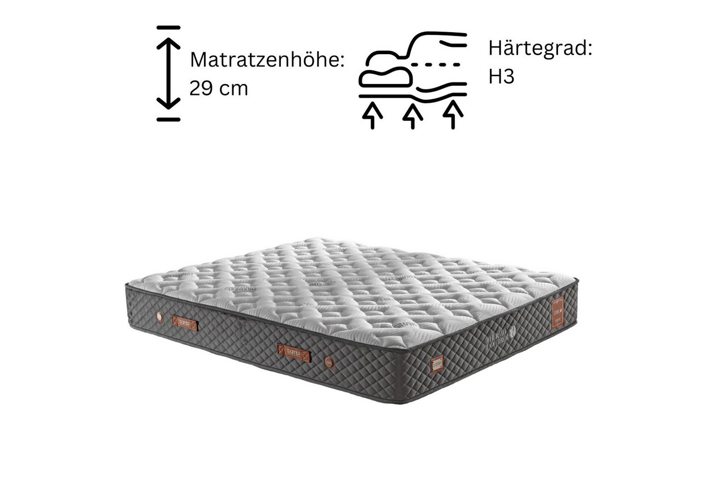 Taschenfederkernmatratze 7 Schichten Höhe 29 cm Matratze 160x200 - 180x200 Thermo Control, Bambi, 29 cm hoch Taschenfederkernmatratze 7 Schichten Höhe 29 cm Matratze 160x200 - 180x200 Thermo Control, Bambi, 29 cm hoch von Bambi