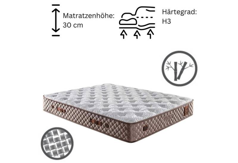 Taschenfederkernmatratze 7 Schichten Matratze 140x200 - 180x200 Federkern Bamboo Sleep, Bambi von Bambi