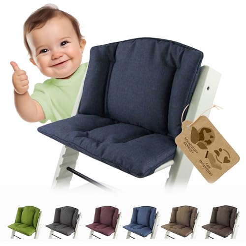 BambiniWelt by Rafael K. Ersatzbezug [Bezug Sitzkissen Kissen-Set] Sitzverkleinerer kompatibel mit Stokke Tripp Trapp für Hochstuhl-Kinderstuhl Mod. 1 (meliert Marine) von BambiniWelt by Rafael K.