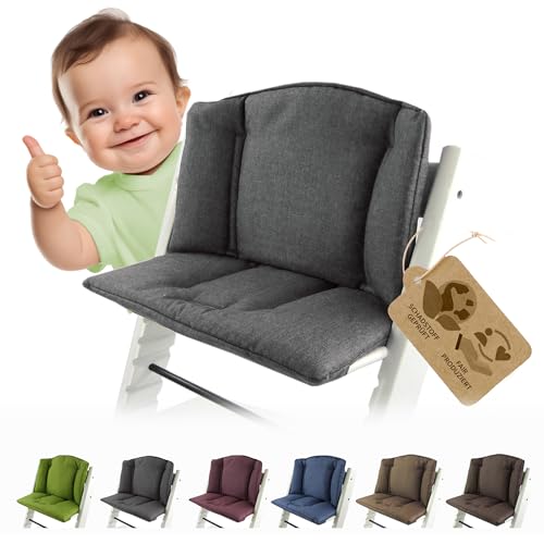 BambiniWelt by Rafael K. Ersatzbezug [Bezug Sitzkissen Kissen-Set] Sitzverkleinerer kompatibel mit Stokke Tripp Trapp für Hochstuhl-Kinderstuhl Mod. 1 (meliert dunkelgrau) von BambiniWelt by Rafael K.