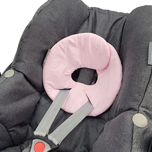 BAMBINIWELT Kopfstütze KOPFPOLSTER Kopfkissen für Babyschale kompatibel mit Maxi-Cosi Pebble und Pebble Plus (Baumwolle rosa) von BambiniWelt by Rafael K.