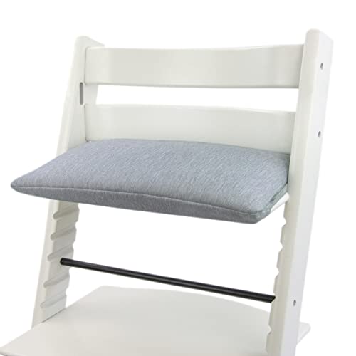 BAMBINIWELT Sitzauflage Ersatzkissen Bezug Sitzkissen Kissen-Set Sitzverkleinerer kompatibel mit STOKKE Tripp Trapp für Hochstuhl-Kinderstuhl 1-teilig (1-teilig meliert hellgrau) von BambiniWelt by Rafael K.