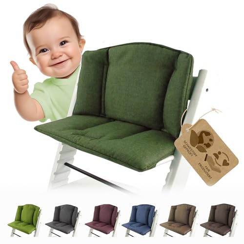 BambiniWelt by Rafael K. Ersatzbezug [Bezug Sitzkissen Kissen-Set] Sitzverkleinerer kompatibel mit Stokke Tripp Trapp für Hochstuhl-Kinderstuhl Mod. 1 (meliert dunkelgrün) von BambiniWelt by Rafael K.
