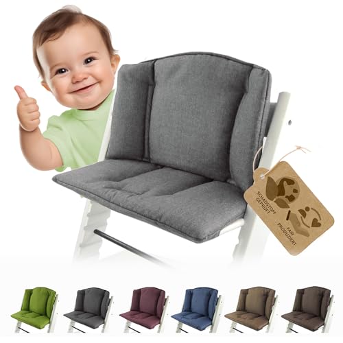 BambiniWelt by Rafael K. Ersatzbezug [Bezug Sitzkissen Kissen-Set] Sitzverkleinerer kompatibel mit Stokke Tripp Trapp für Hochstuhl-Kinderstuhl Mod. 1 (meliert hellgrau) von BambiniWelt by Rafael K.