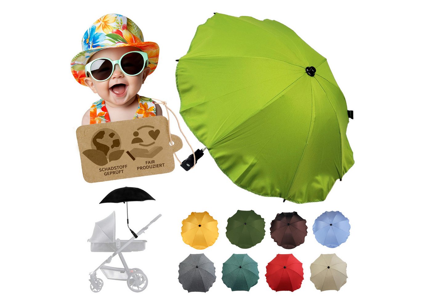BambiniWelt by Rafael K. Kinderwagen-Sonnenschutzhülle Sonnenschirm Sonnenschutz für Kinderwagen Buggy Jogger universal UV50+, UV 50+ Schutz BambiniWelt by Rafael K. Kinderwagen-Sonnenschutzhülle Sonnenschirm Sonnenschutz für Kinderwagen Buggy Jogger universal UV50+, UV 50+ Schutz von BambiniWelt by Rafael K.