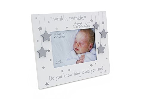 Twinkle Twinkle Little Star White Freestanding Photo Frame New Baby Gift Idea von Bambino