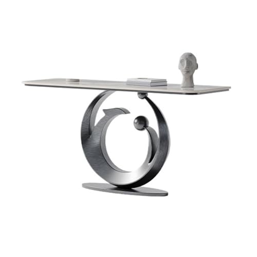 Bamboo Sea Eingangstisch Eingangstisch mit Kunstmarmorplatte und schmaler Konsole mit Metallfuß(Gray,M) von Bamboo Sea