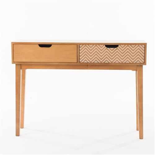 Bamboo Sea Eingangstisch Konsolentisch aus Holz mit 2 Schubladen, schmaler Eingangs-, Flur- und Sofatisch von Bamboo Sea