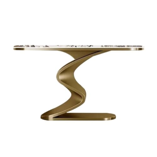 Bamboo Sea Eingangstisch Moderner schmaler Konsolentisch mit Metallfuß und Kunstmarmorplatte(S) von Bamboo Sea