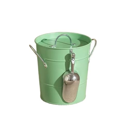Eiskübel 3,5 Liter doppelwandiger Eiskübel, isolierte Eiskübel mit Deckel und Schaufel, verdickte Eiskübel aus Metall, Party-Getränkewanne for Partys in der Küche zu Hause, Cocktailbar(Green) von Bamboo Sea