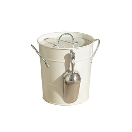 Eiskübel 3,5 Liter doppelwandiger Eiskübel, isolierte Eiskübel mit Deckel und Schaufel, verdickte Eiskübel aus Metall, Party-Getränkewanne for Partys in der Küche zu Hause, Cocktailbar(White) von Bamboo Sea