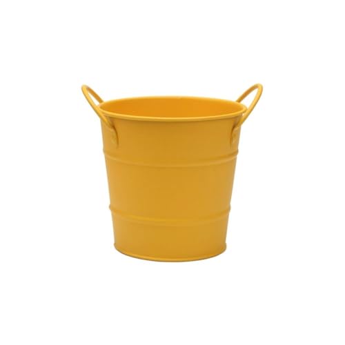 Eiskübel 600 ml Eiskübel Edelstahl Geschirr Snack Eimer Eiskübel Mini Aufbewahrungseimer Desktop Mülleimer(Yellow) von Bamboo Sea