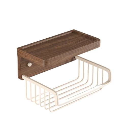 Taschentuchhalter Papierhandtuchhalter aus Holz ohne Lochung for das Badezimmer – Hochwertige Taschentuchbox(Dark Brown,S) von Bamboo Sea