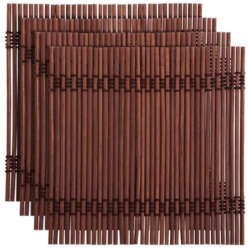 3 Sets - ThinkBamboo Brand Bamboo Matchstick Coasters - 4.25 x 4.25 - 4 pieces per set - Chocolate by BambooMN 3 Sets - ThinkBamboo Brand Bamboo Matchstick Coasters - 4.25 x 4.25 - 4 pieces per set - Chocolate by BambooMN von BambooMN