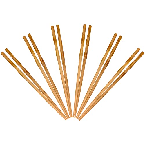 BambooMN - Bambus-Essstäbchen-Set, Premiumqualität, gedrehte Essstäbchen, 22,9 cm, 12 Sets von BambooMN