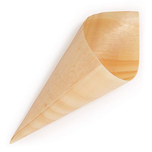 BambooMN Brand - 3.1 Tall x 1.5 Dia Disposable Wood Cones - 100 Pieces by BambooMN von BambooMN