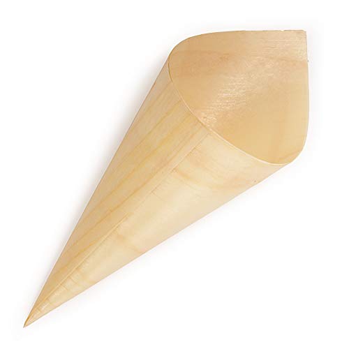 BambooMN Brand - 7.1 Tall x 2.75 Dia Disposable Wood Cones - 100 Pieces by BambooMN von BambooMN