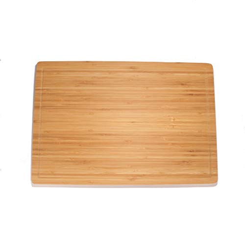 BambooMN Robustes Premium-Schneidebrett aus Bambus – 43,8 x 29,8 x 1,9 cm – gerillt/flach – 1 Stück BambooMN Robustes Premium-Schneidebrett aus Bambus – 43,8 x 29,8 x 1,9 cm – gerillt/flach – 1 Stück von BambooMN