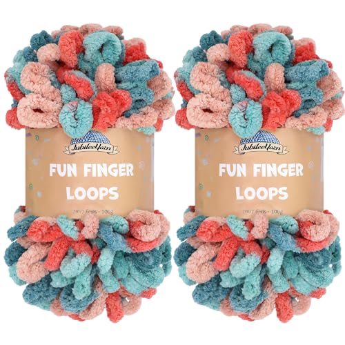 JubileeYarn Fun Fingerschlaufengarn – Jumbo-Polyester – 100 g/Knäuel – Hypnos – 2 Knäuel von BambooMN