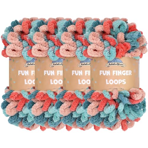 JubileeYarn Fun Fingerschlaufengarn – Jumbo-Polyester – 100 g/Knäuel – Hypnos – 4 Knäuel von BambooMN