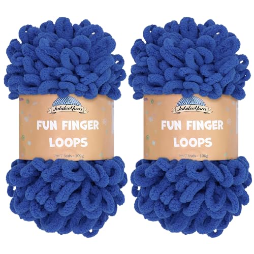 JubileeYarn Fun Fingerschlaufengarn – Jumbo-Polyester – 100 g/Knäuel – Türkisches Meer – 2 Knäuel von BambooMN