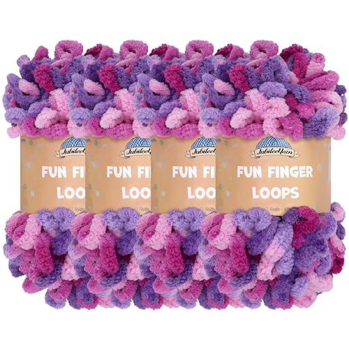 JubileeYarn Fun Fingerschlaufengarn – Polyester Jumbo Gewichtsschleifgarn – 100 g/Knäuel – Farbe 138 – Nyx – 4 Knäuel JubileeYarn Fun Fingerschlaufengarn – Polyester Jumbo Gewichtsschleifgarn – 100 g/Knäuel – Farbe 138 – Nyx – 4 Knäuel von BambooMN