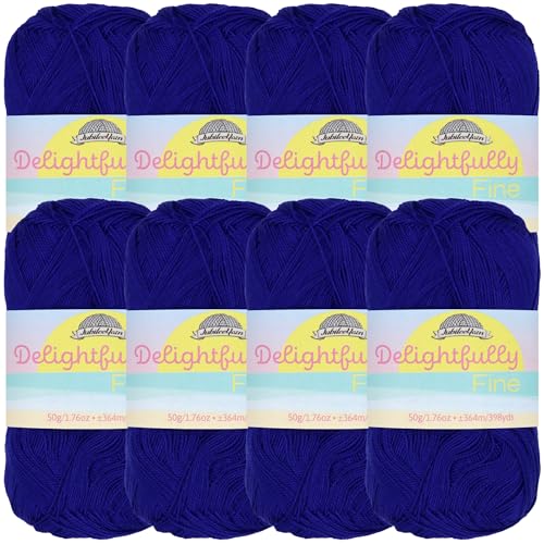 JubileeYarn herrlich feines Garn, 50 g/Knäuel, Spitzenbambus, romantisches Mitternachtsblau, 8 Knäuel JubileeYarn herrlich feines Garn, 50 g/Knäuel, Spitzenbambus, romantisches Mitternachtsblau, 8 Knäuel von BambooMN