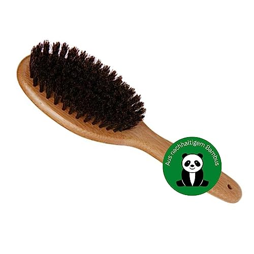 BAMBOO GROOM Oval Pin Brush I Größe S/M I Tierhaarbürste für Tiere mit kurzem & mittellangem Fell I Hundebürste mit abgerundeten Pins I Bürsten zur Fellpflege I Bürste für Katze & Hund von alcott