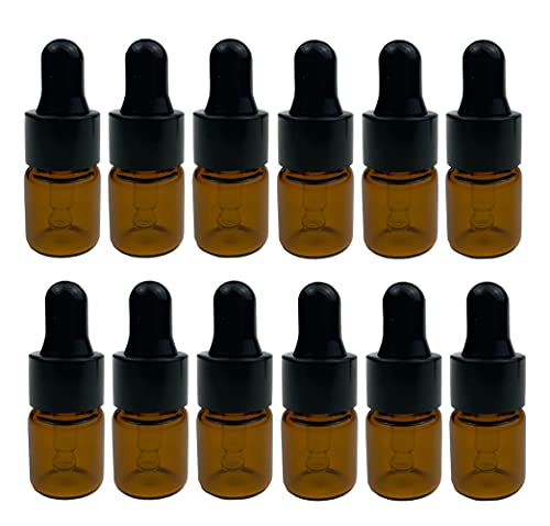 Bamboopack 24 Stück 2ml Mini Braunglasflaschen mit Glaspipetten Nachfüllbare Tropfflaschen Ätherische Ölflaschen Kosmetische Behälter Parfüms Tropfflaschen für DIY Aromatherapie oder Probenahme von Bamboopack