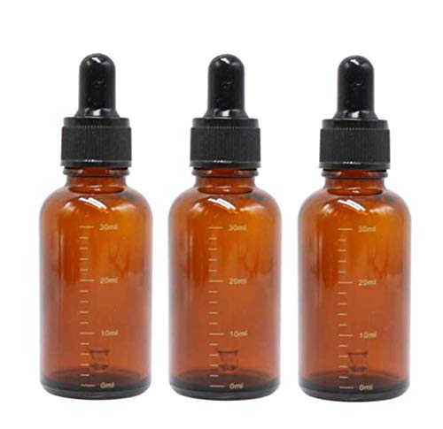 3 Stück 30ml 1 Unzen Nachfüllbare Braunglas graduierte Tropfflaschen Ätherische Ölflaschen Kosmetische Behälter Parfüms Tropfflaschen mit Glaspipette von Bamboopack