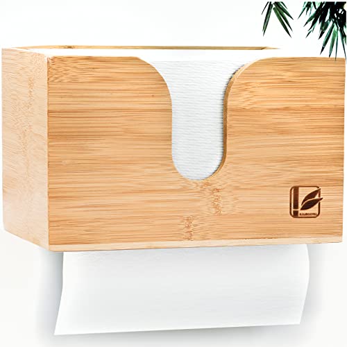 Bamboovia Bambus-Papierhandtuchspender für H3 Papierhandtücher - der umweltfreundliche Weg, Papierhandtücher zu verwenden | Geeignet für V-, Z- und Interfold-Falzung (Natur) von Bamboovia