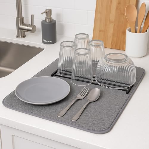 Abtropfmatte für die Küche, saugfähige Mikrofaser von Bambüsi
