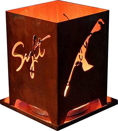 Bambusbörse Tischfeuer aus Edelrost* Motiv Sylt-Insel von Bambusbörse