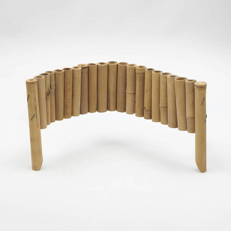 BambusBASIS Flexible Beetumrandung mit Erdspießen 5er Paket Hell (Apus) von BambusBASIS