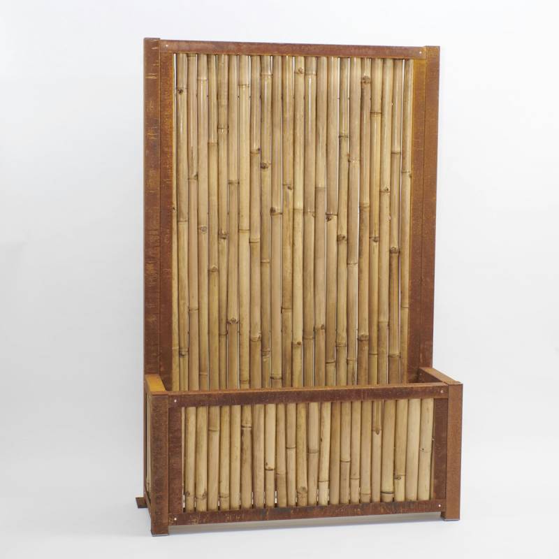 BambusBASIS Hochbeet mit Sichtschutz | Hochbeet - H: 35cm x B: 102cm x T: 44cm | Sichtschutz - H: 185cm x B: 102cm | Corten, Bambus hell BambusBASIS Hochbeet mit Sichtschutz | Hochbeet - H: 35cm x B: 102cm x T: 44cm | Sichtschutz - H: 185cm x B: 102cm | Corten, Bambus hell von BambusBASIS