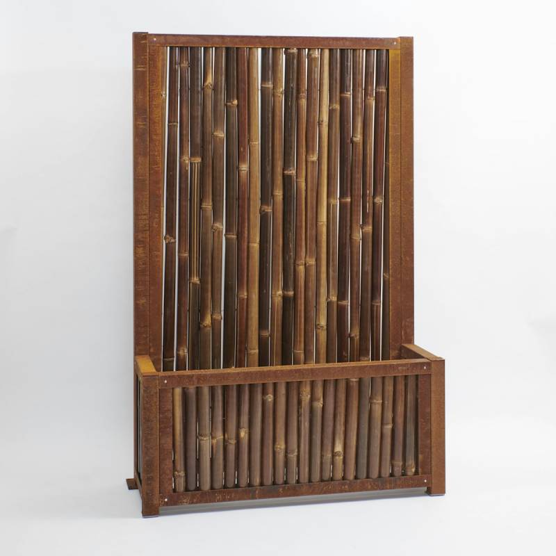 BambusBASIS Hochbeet mit Sichtschutz | Hochbeet - H: 70cm x B: 102cm x T: 67cm | Sichtschutz - H: 185cm x B: 102cm | Corten, Bambus dunkel BambusBASIS Hochbeet mit Sichtschutz | Hochbeet - H: 70cm x B: 102cm x T: 67cm | Sichtschutz - H: 185cm x B: 102cm | Corten, Bambus dunkel von BambusBASIS