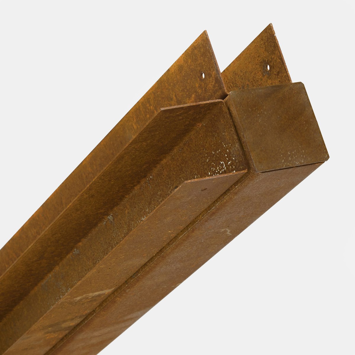 BambusBASIS Modul5 Eckpfosten für Zaunfeld 122 - 125 cm, Cortenstahl, Ankerplatte von BambusBASIS