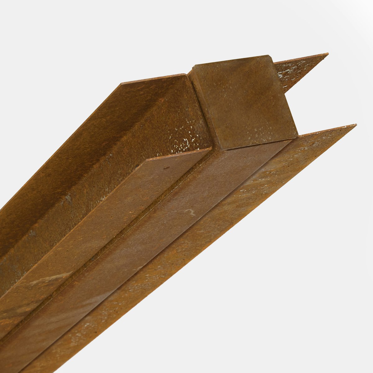 BambusBASIS Modul5 Mittelpfosten für Zaunfeld 152 - 155 cm, Cortenstahl, Ankerplatte von BambusBASIS