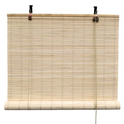 BambusChef® Bambusrollo Sem - Natur - 120x160 cm - Sonnenschutz - Sichtschutz Rollo - Seitenzugrollo - Natürliches Aussehen - Nachhaltiges Bambus - Für Fenster und Türen - Einfache Montage von BambusChef
