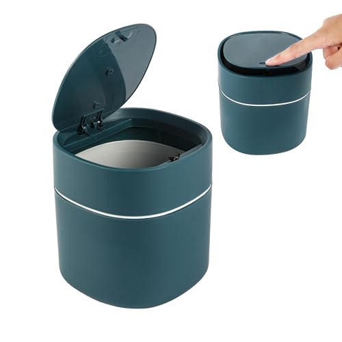 Bamodi Mini Mülleimer mit Deckel für den Schreibtisch - Perfekt für kleine Räume wie Bürotisch, Auto - Snack-, Kosmetik- und Küchenabfälle aufbewahren - Blau, wasserkocher klein 0 5 liter Bamodi Mini Mülleimer mit Deckel für den Schreibtisch - Perfekt für kleine Räume wie Bürotisch, Auto - Snack-, Kosmetik- und Küchenabfälle aufbewahren - Blau, wasserkocher klein 0 5 liter von Bamodi